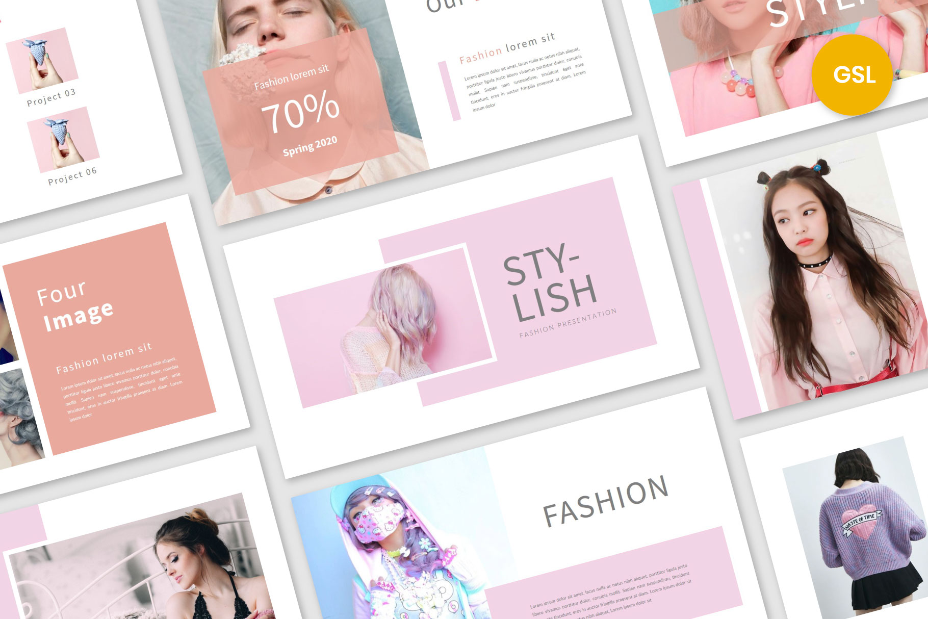 Plantilla de PowerPoint para presentación de moda