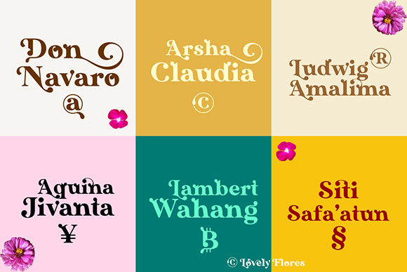 Lovely Flores Font PNG with transparent background - Preview 5