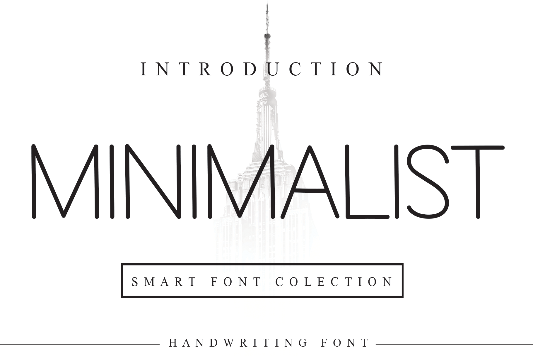 Minimalist font specimen from Creative Fabrica showing the lettering style
