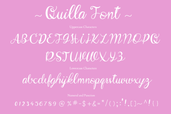 Quilla Font PNG with transparent background - Preview 3