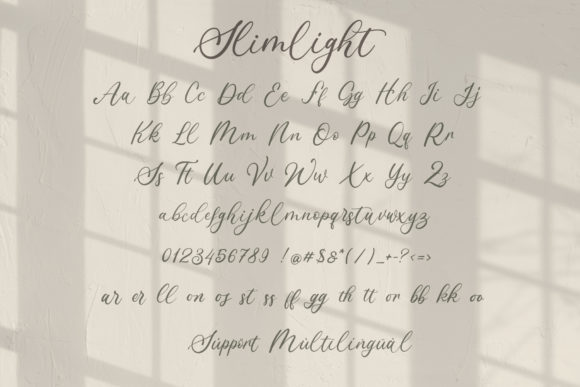 Slimlight Font PNG with transparent background - Preview 2