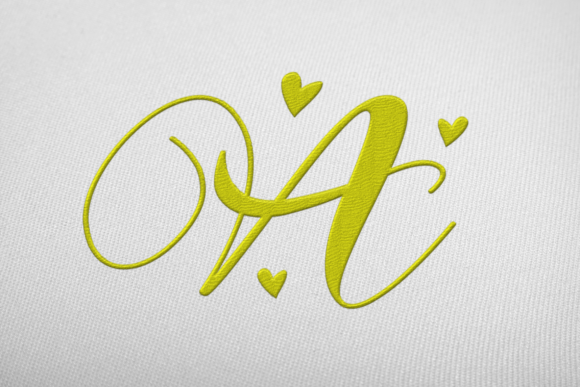 Love Flower Monogram Font PNG with transparent background - Preview 1