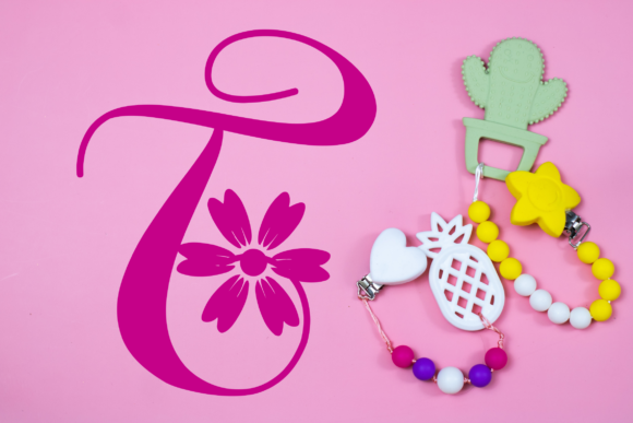Love Flower Monogram Font PNG with transparent background - Preview 3