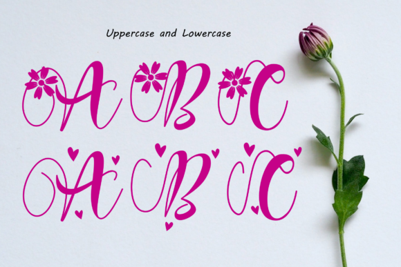 Love Flower Monogram Font PNG with transparent background - Preview 5