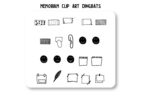 Memoriam Clip Art Font font preview - 1