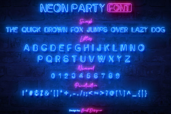 Neon Party Font font preview - 1