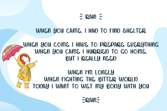 Rainy Days Font PNG with transparent background - Preview 2