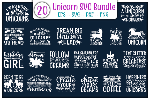 Unicorn Quotes Design Bundle Graphic by Creative Booth · Creative Fabrica