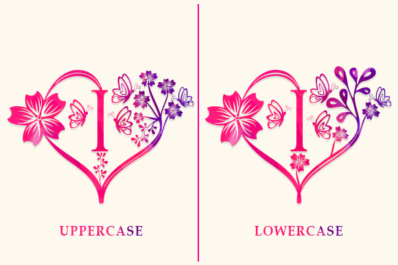 Heart Floral Monogram Font - Preview 1