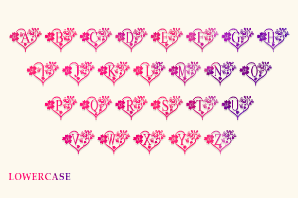 Heart Floral Monogram Font - Preview 3