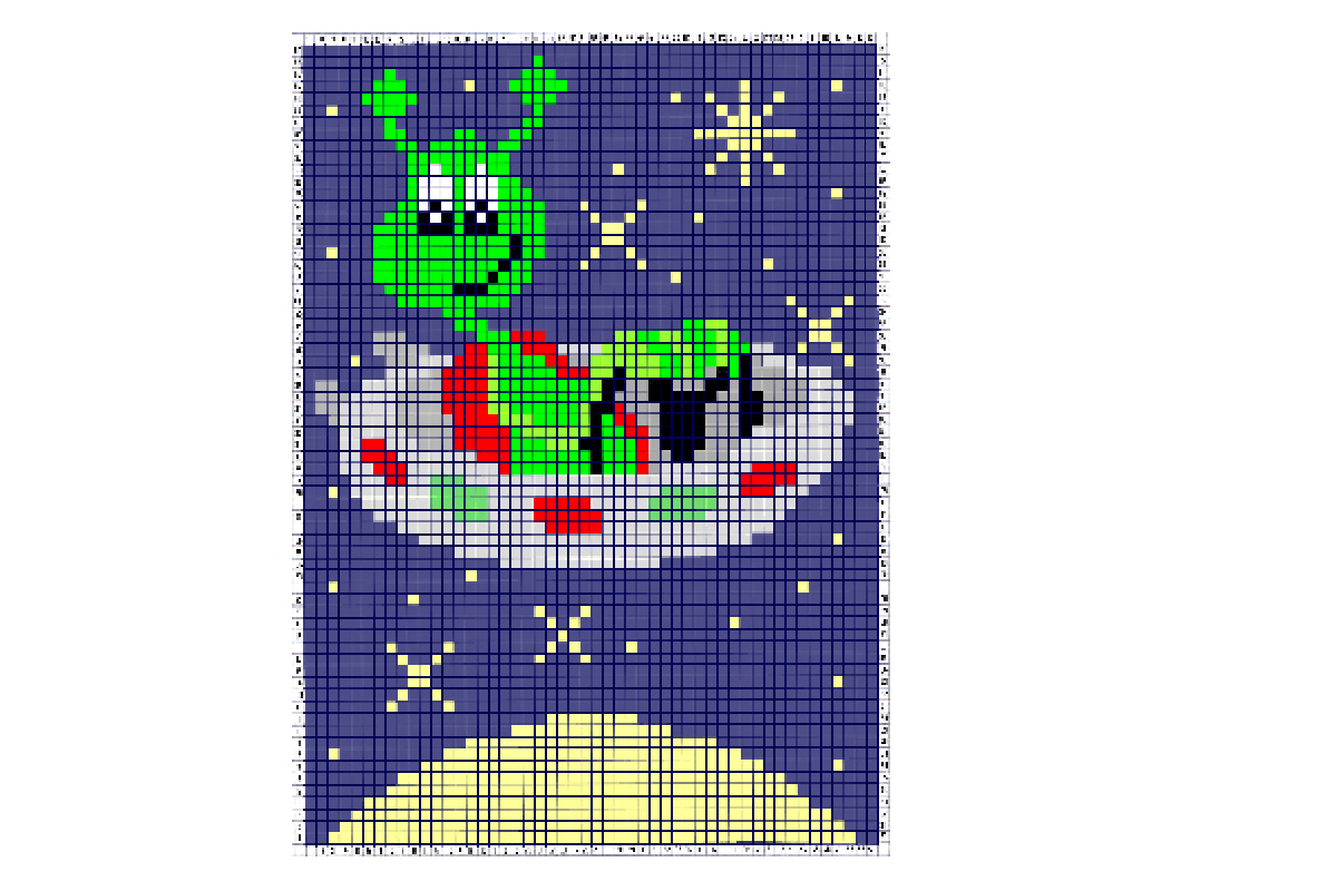 Alien in Space Ship C2c Corner to Corner