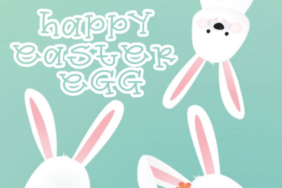 Happy Rabbit Easter Egg Font PNG with transparent background - Preview 1