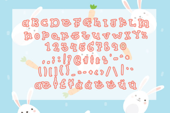 Happy Rabbit Easter Egg Font PNG with transparent background - Preview 2