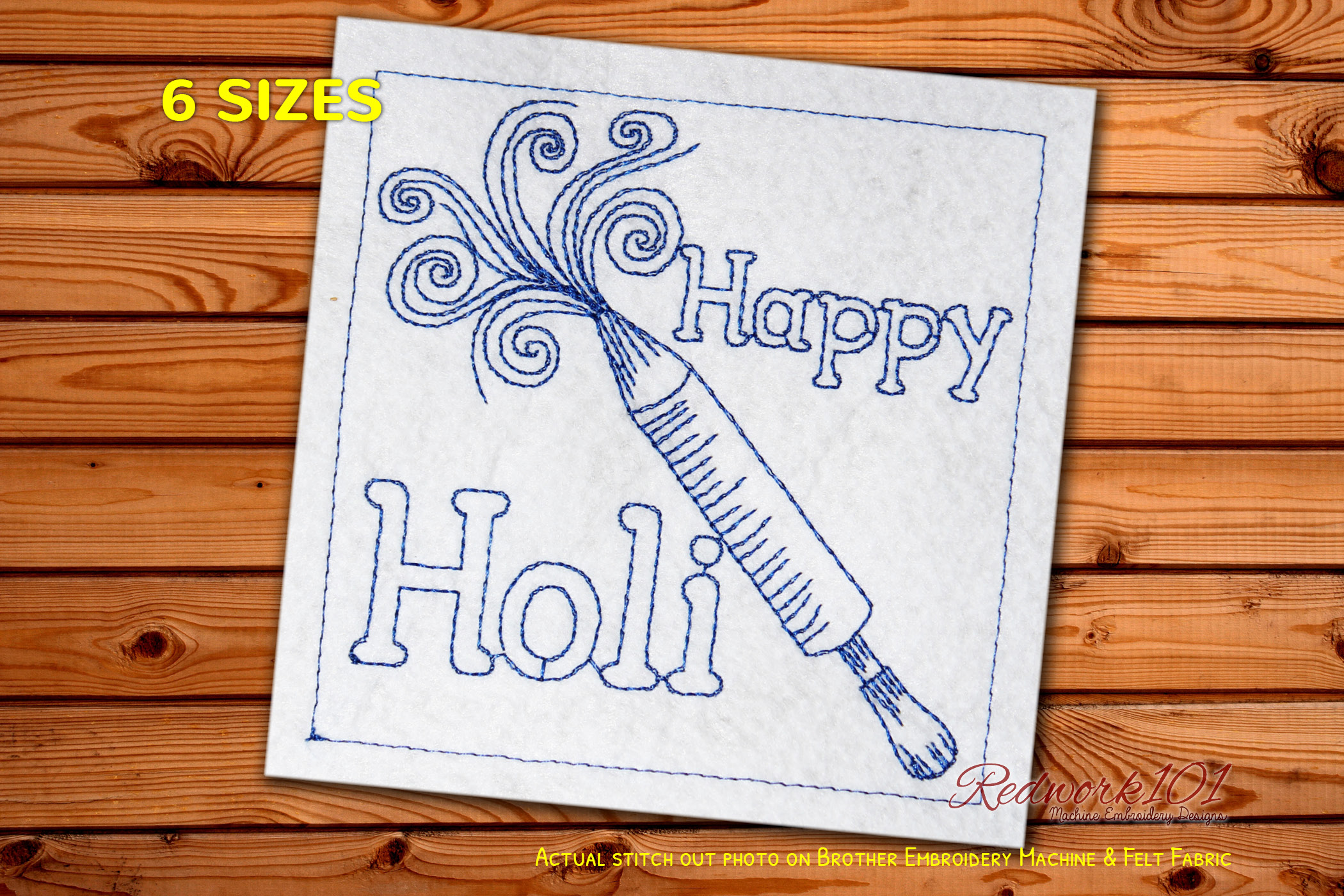 Holi with Colors Redwork