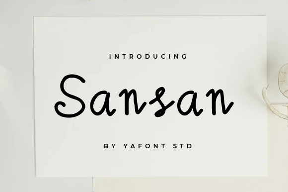 Sansan Font PNG with transparent background - Preview 1