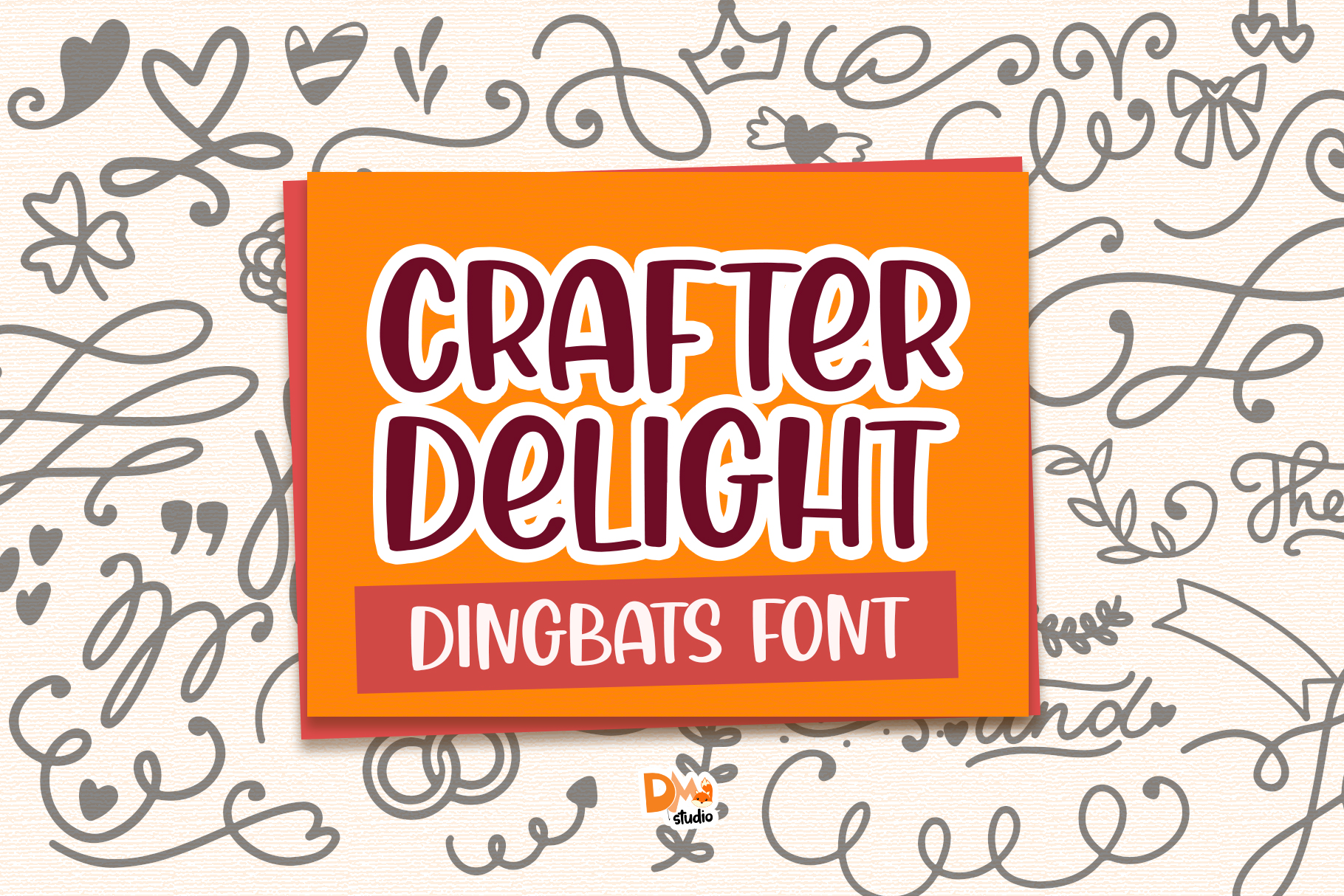 Crafter Delight preview: 62 cute doodles in one font