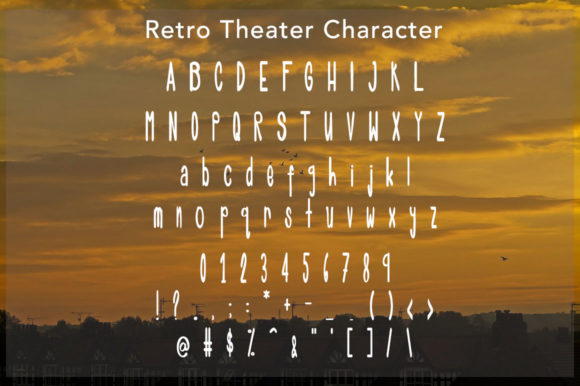 Retro Theater Font PNG with transparent background - Preview 4