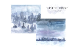 Watercolor Winter Forest Clipart Set Graphic by Larysa Zabrotskaya ...