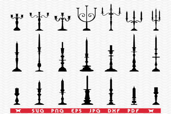 Candlesticks, Black Silhouette