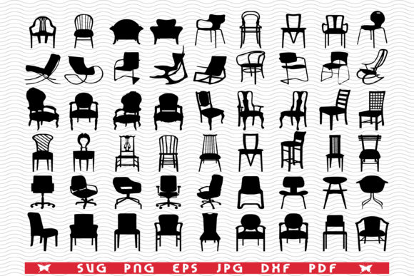 Chairs Armchairs, Black Silhouettes