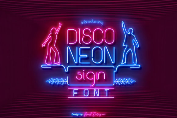 Disco Neon Sign Font by Beast Designer disco preview