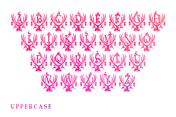 Reindeer Monogram Font font preview - 2