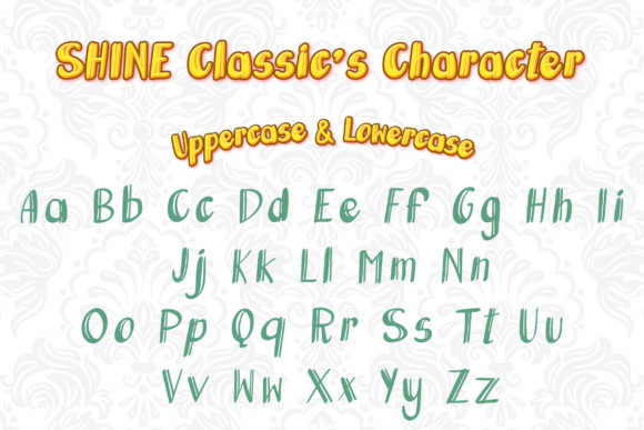 Shine Classic Font PNG with transparent background - Preview 1