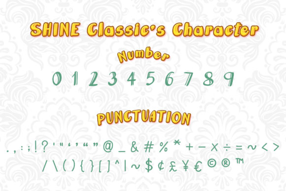 Shine Classic Font PNG with transparent background - Preview 2