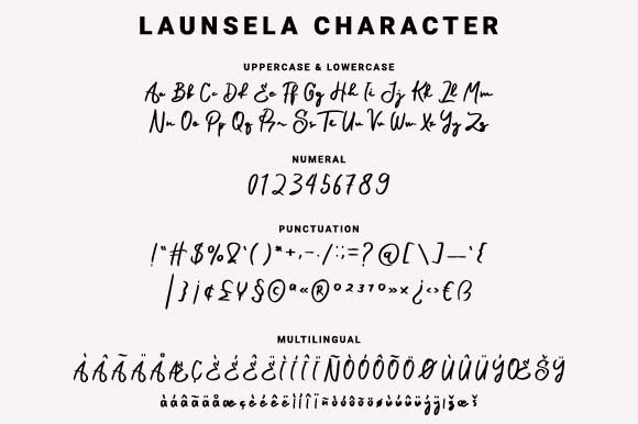 Launsela Font PNG with transparent background - Preview 3