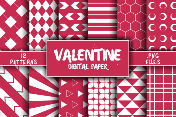 Valentine Pattern Digital Paper Graphic by atlasart · Creative Fabrica