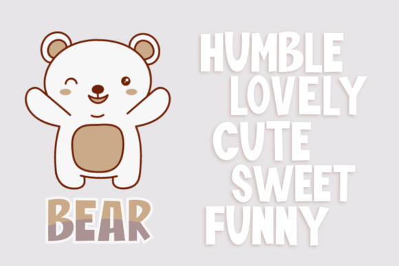 Bear and Bunny Font PNG with transparent background - Preview 3