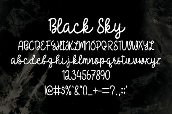 Black Sky Font PNG with transparent background - Preview 3