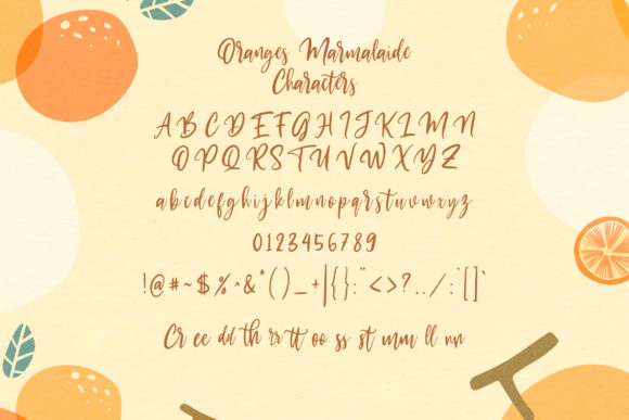 Oranges Marmalaide Font PNG with transparent background - Preview 5