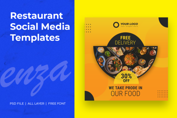 Preview of Restaurant Social Media Template food social media design template