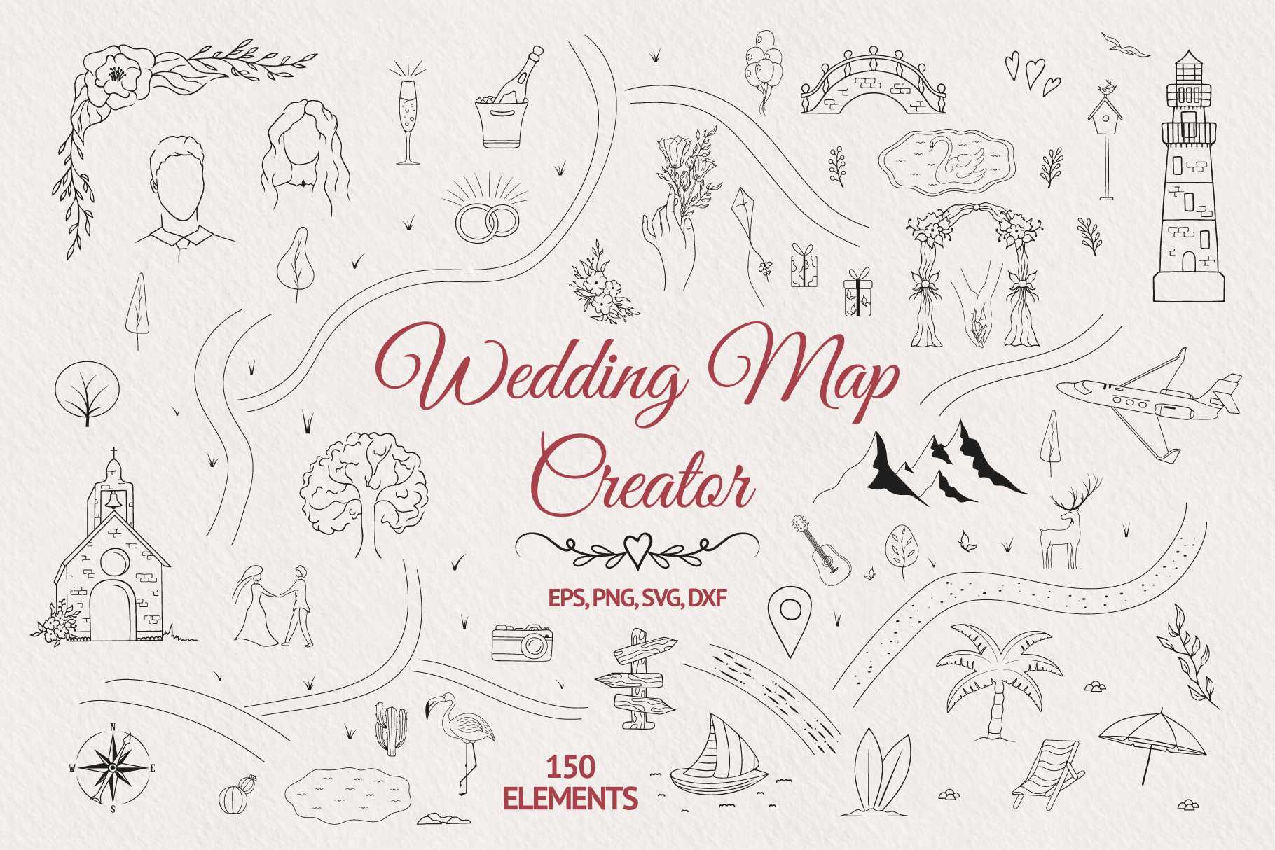Hand Drawn Wedding Map Creator