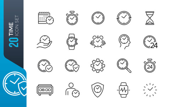 Minimal Time Icon Set Design