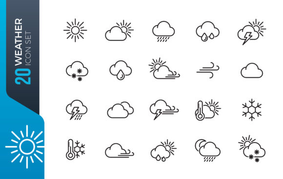 Minimal Weather Icon Set Design