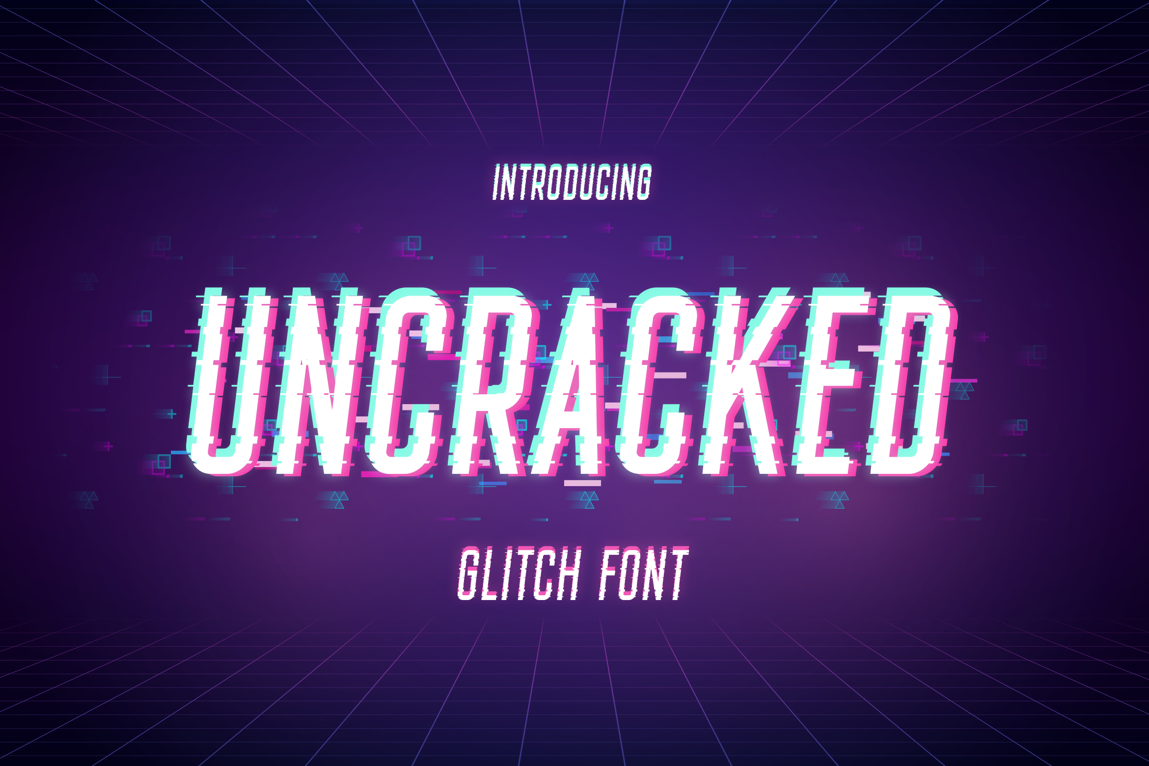 Uncracked preview, detailed glitch display with alternates and ligatures
