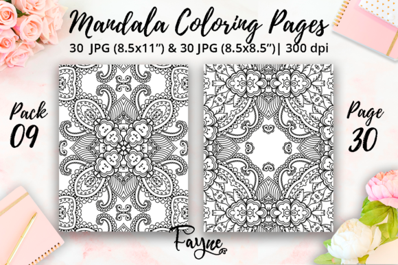 Adult Coloring Pages | Mandalas Pack 09