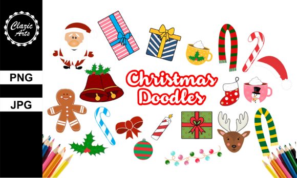 Playful Christmas Doodle Illustration Pack