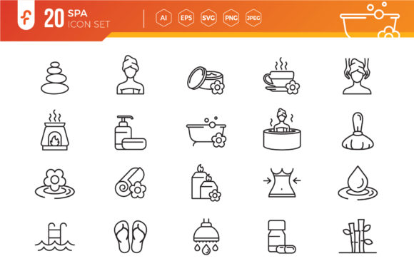 Spa Salon Vector Line Icons Set