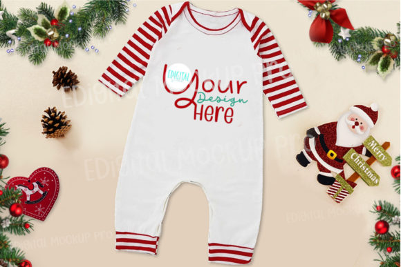 Christmas Baby T-Shirt Mock Up Grafik Baby- und Kinderkleidung Von Wishchy Online