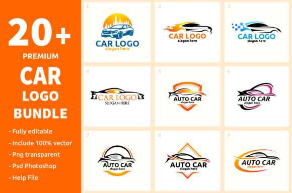 20+ Car Logo Bundle Grafika Logo Przez denayunecf