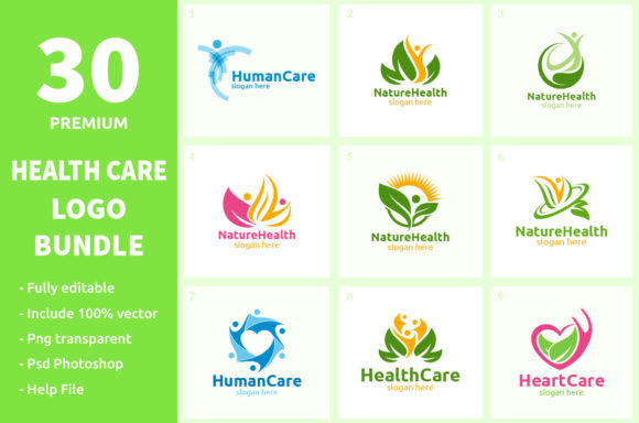 30 Health Care Logo Bundle Graphic Logos By denayunecf