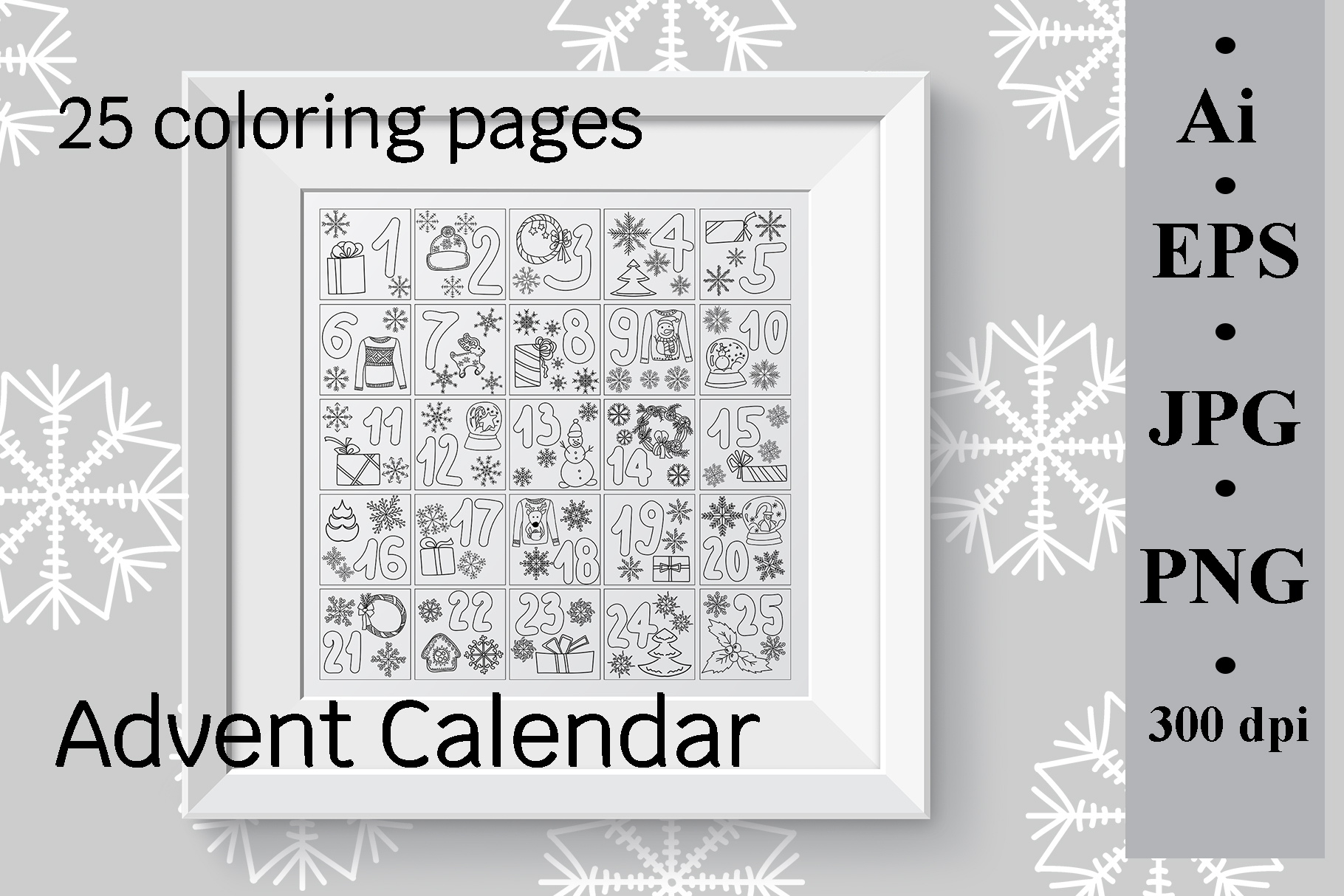 Advent Calendar Coloring Page