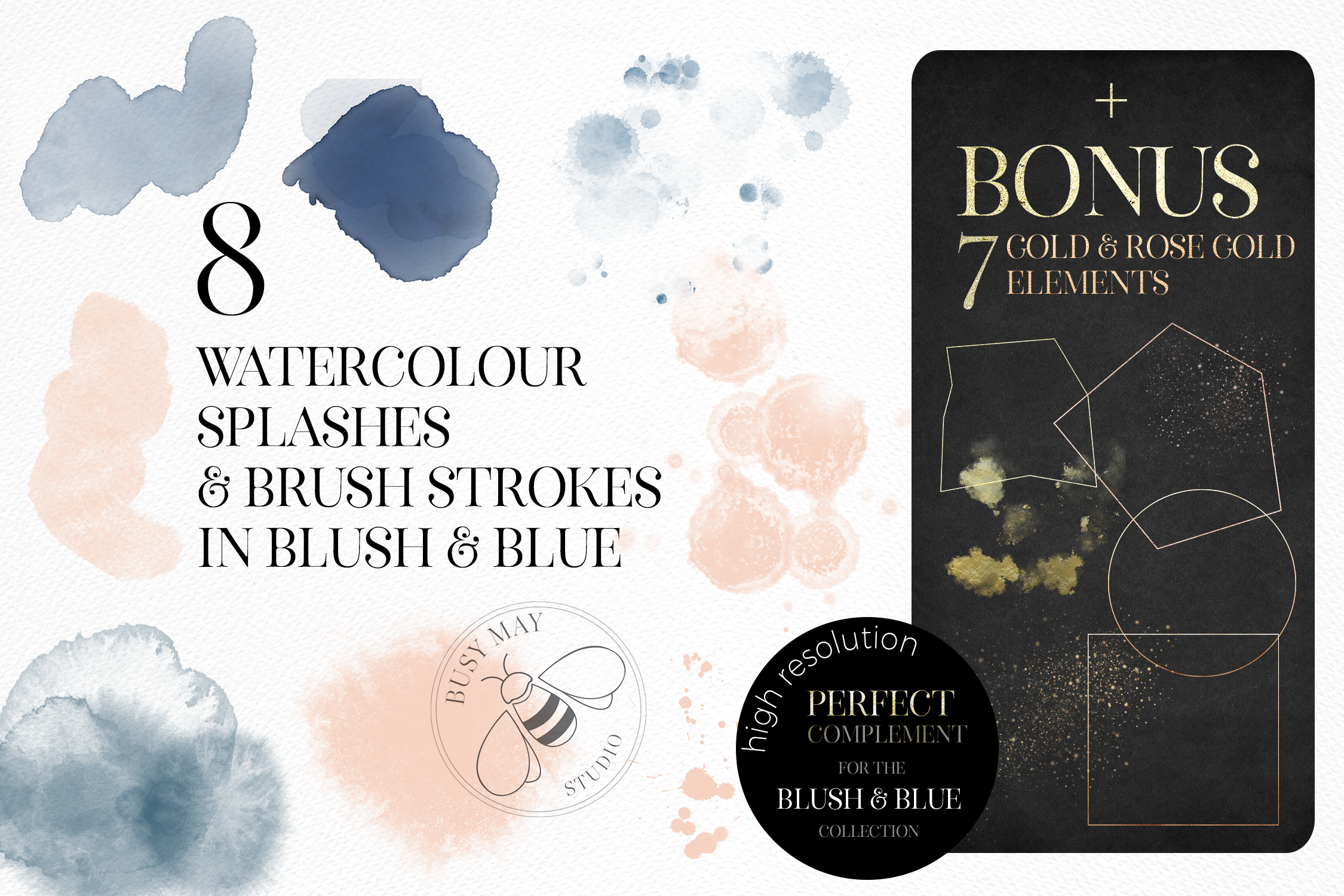 Blush and Blue Leaves Florals Watercolor - photo 7