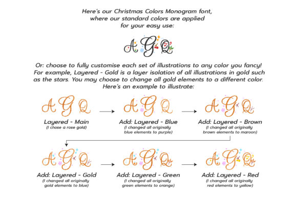 Christmas Colors Monogram Font - Preview 1