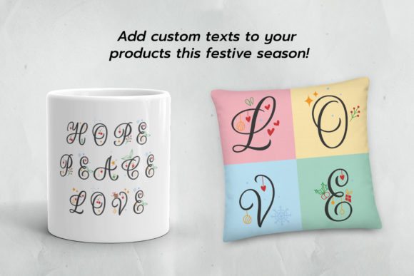 Christmas Colors Monogram Font - Preview 6