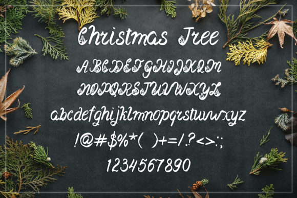 Christmas Tree Font PNG with transparent background - Preview 1