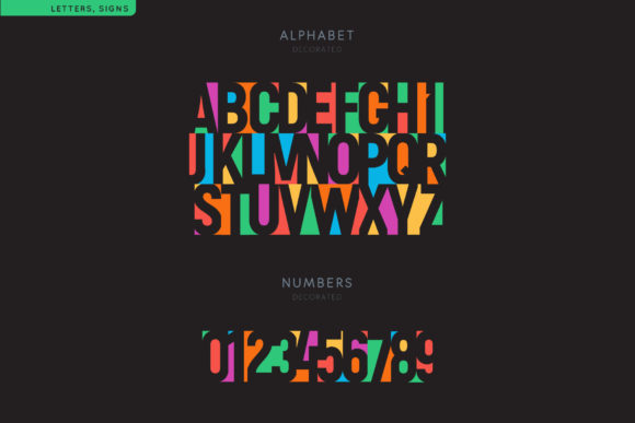Color Paper Font PNG with transparent background - Preview 2